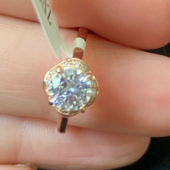 Super Sparkly S925 rose gold ring size 5 - Picture 3 of 10